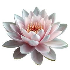 A white flower with a pink center. Transparent Png. Generative Ai.