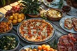 © Антон Сальников - A brunch table setting featuring a variety of delicious foods, arranged in a flat lay