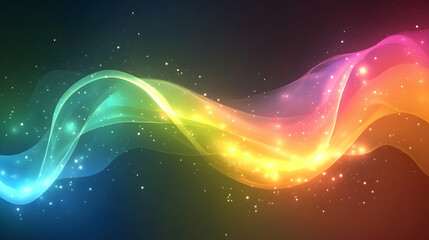 Wall Mural - a colorful abstract gradient blending seamlessly from warm to cool tones, illuminated by soft glowin