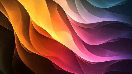 Wall Mural - a colorful abstract gradient blending seamlessly from warm to cool tones, illuminated by soft glowin