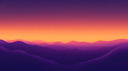 Wall Mural - a minimalist gradient background with glowing hues transitioning seamlessly from purple to orange