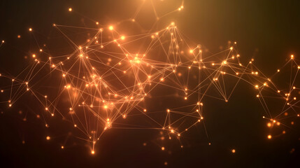 Wall Mural - abstract representation of data flow with glowing lines and digital nodes forming a network on a dar