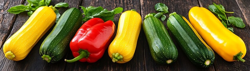 Fototapete - Fresh Colorful Vegetables on Wooden Background for Healthy Cooking