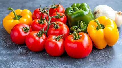 Poster - Fresh Colorful Vegetables Including Tomatoes and Bell Peppers