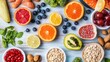 © DSimage - A vibrant array of colorful fruits and vegetables fills bowls atop a rustic wooden table, inviting a feast for the senses and a celebration of nature's bounty.