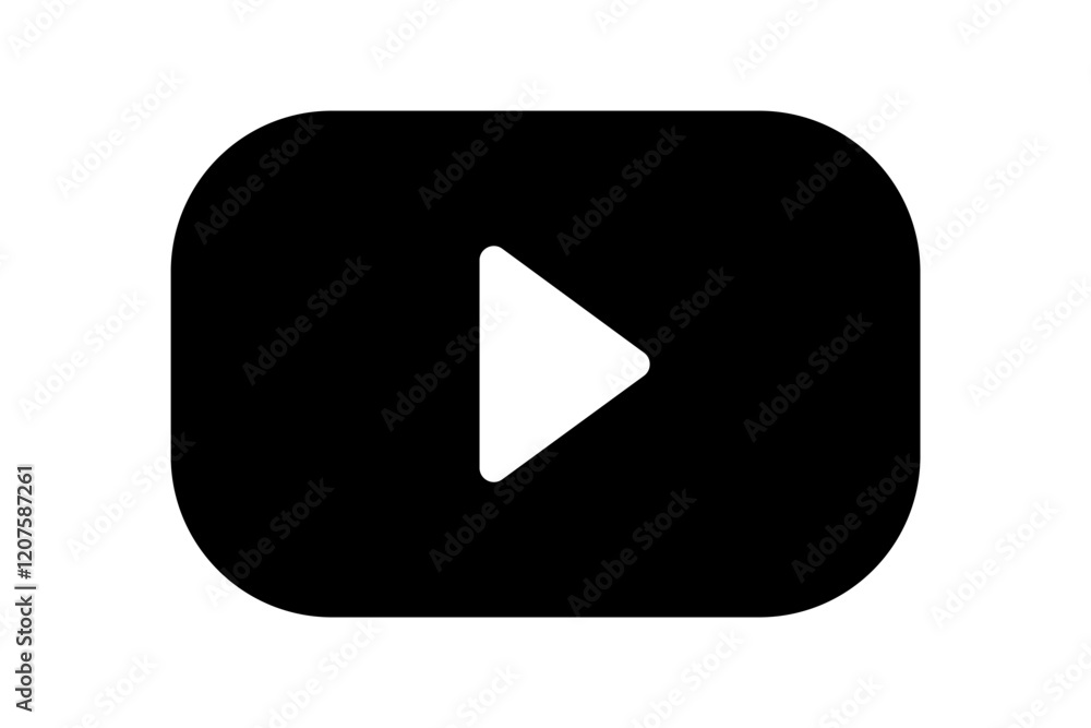 Vector isolated Play icon in black fill