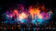 © HansAdam - Colorful fireworks illuminate city skyline during night celebration