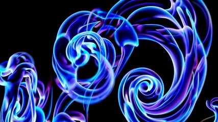 Poster - Abstract vibrant swirl of colorful smoke on black background, digital art concept