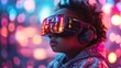 © Emiliia - Baby immersed in child-safe VR technology exploring a vivid digital world