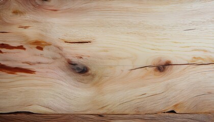 Poster - natural wood texture with light beige tones, distinctive grain patterns, and knotted details ideal for background or design projects

