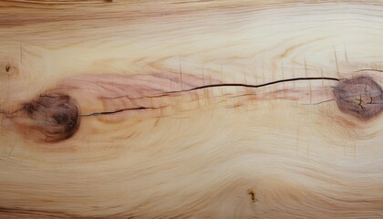 Poster - natural wood texture with light beige tones, distinctive grain patterns, and knotted details ideal for background or design projects

