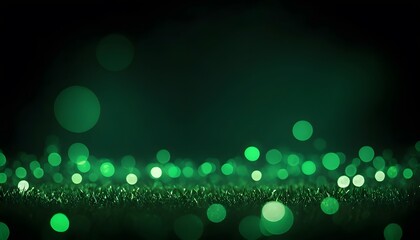 Wall Mural - Clean bright luminous glowing green bokeh light glittering shiny background, radiant minimal glitter shining sparkling lights for festival decoration celebration design