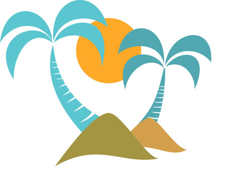 illustration of a tropical island