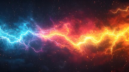 Aufkleber - Dramatic multicolored electrical sparks lightning like plasma bursts and high energy luminous patterns against a transparent backdrop  Surreal high voltage and electrifying abstract visual effects