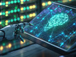 © Imagician - Futuristic AI Interaction: Robotic Hand Engaging with Neural Network on Touchscreen