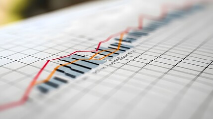 Aufkleber - Detailed and vibrant data charts graphs and visualizations displayed on a clean minimalist white canvas with a subtle grid texture