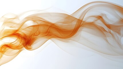 Poster - Graceful swirling patterns of warm wispy smoke drifting and flowing gently on a clean minimalist white background creating a calming ethereal aesthetic
