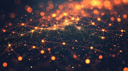 a breathtaking visual of dazzling lights and lines creates an impression of motion and connection, e
