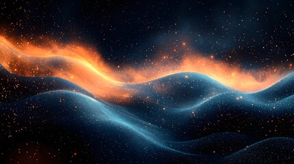 Aufkleber - Vibrant and moody dynamic grainy gradient background with flowing wave shapes and texture for modern eye catching banner or cover design