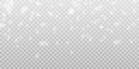 Wall Mural - falling snow on a transparent background. vector illustration 10 eps. abstract snowflake background.