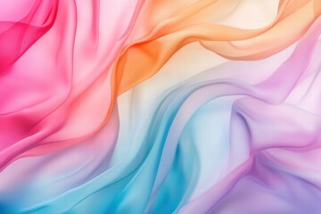 Wall Mural - Colorful fabric waves create smooth gradients in soft tones