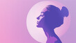 © ALSADRA - A modern gradient background blending soft pink and purple hues with a woman’s profile designed for Women’s Day