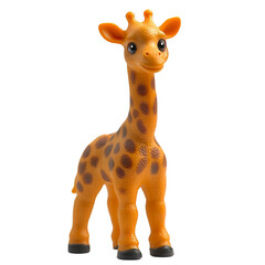 plastic animal toy giraffe isolated on white background