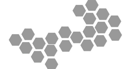 abstract technology grey geometric hexagon on transparent concept design honeycomb shape vector.