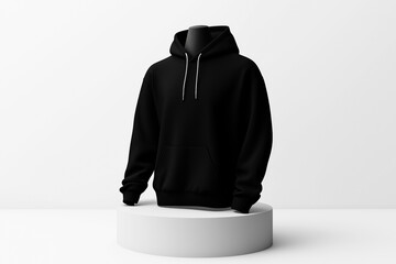 Black t hoodies on flat background 