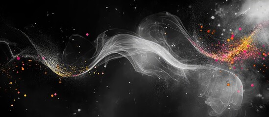 Wall Mural - dynamic abstract multimedia composition featuring vibrant colorful sparks intertwining with striking