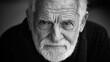 © GenZGraphics - Grayscale portrait of a thoughtful elderly man with a distinguished beard capturing wisdom and experience in his expressive gaze