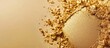 © MetaPixel - Luxurious Gold Makeup Elements with Elaborate Details on Soft Beige Background Featuring Empty Copy Space for Text in Glamorous Hollywood Style