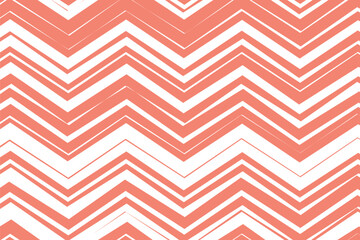 Wall Mural - simple abstract white color thin to thick zig zag line pattern on tomato color background coral chevron pattern