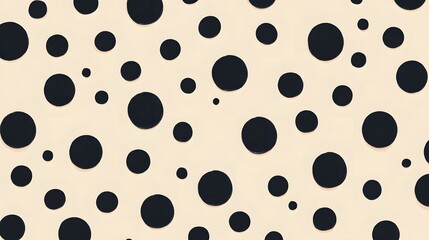 Wall Mural - Minimalist Dot Pattern in Neutral Beige and Black Tones