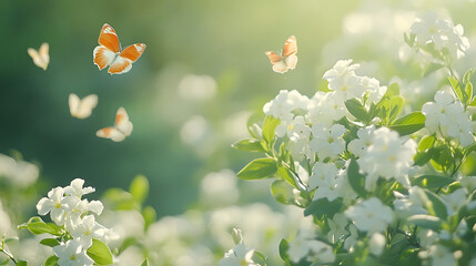 Wall Mural - flowers on grass