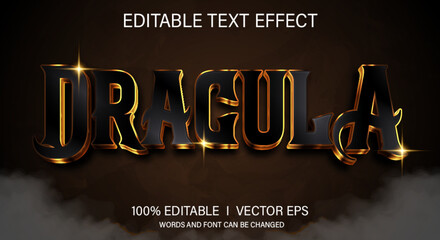 Wall Mural - dracula 3d vector text effect with modern style design