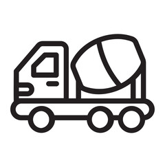 Wall Mural - Concrete Mixer line icon