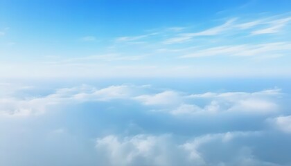 Wall Mural - vast expanse of blue sky filled with fluffy clouds, the cloud scape from flight: endless softness, a