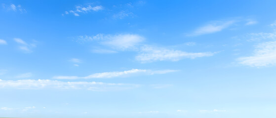 Wall Mural - vast blue sky with wispy cloud trails, dreamy feel
