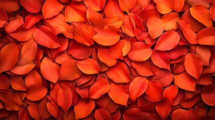 Canvas Print - Close-up of vibrant red autumn leaves forming a textured background.