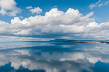 Wall Mural - clouds overspreading the vast sea , illusory scenery of the sea and sky