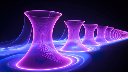 futuristic and technological background of glowing particle patterns