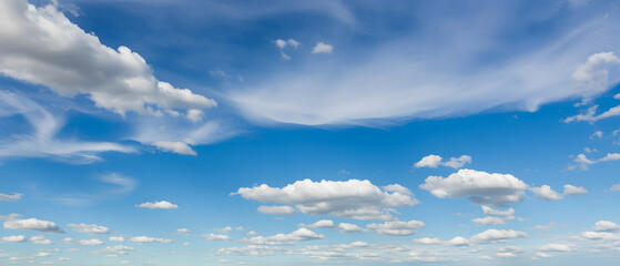 Wall Mural - cloud shadows flowing in the sky, rhyme of clouds in the clear blue sky
