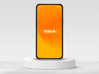 Wall Mural - realistic smartphone mockup. mobile phone vector with isolated on white background. device front vie