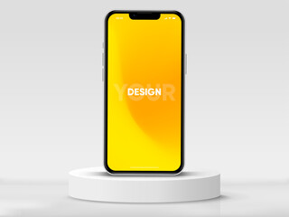 Wall Mural - realistic smartphone mockup. mobile phone vector with isolated on white background. device front vie