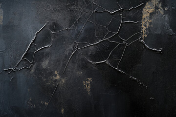 Spider Web Against Grunge Black Wall