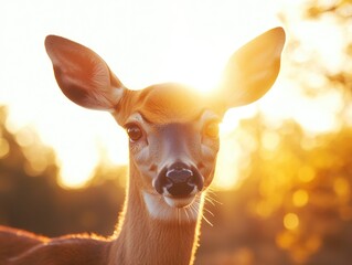 Poster - Fawn at Sunset