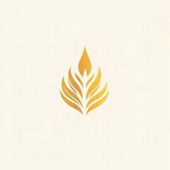 Canvas Print - Golden flames symbol, abstract, isolated on a white background for graphics, print, or presentation