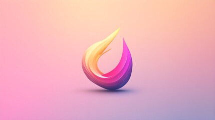 Canvas Print - Vibrant Abstract Logo Design with Soft Gradient Background