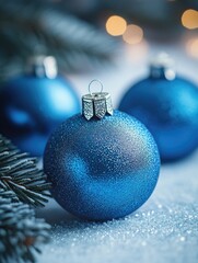 Sticker - Blue Christmas Ornaments